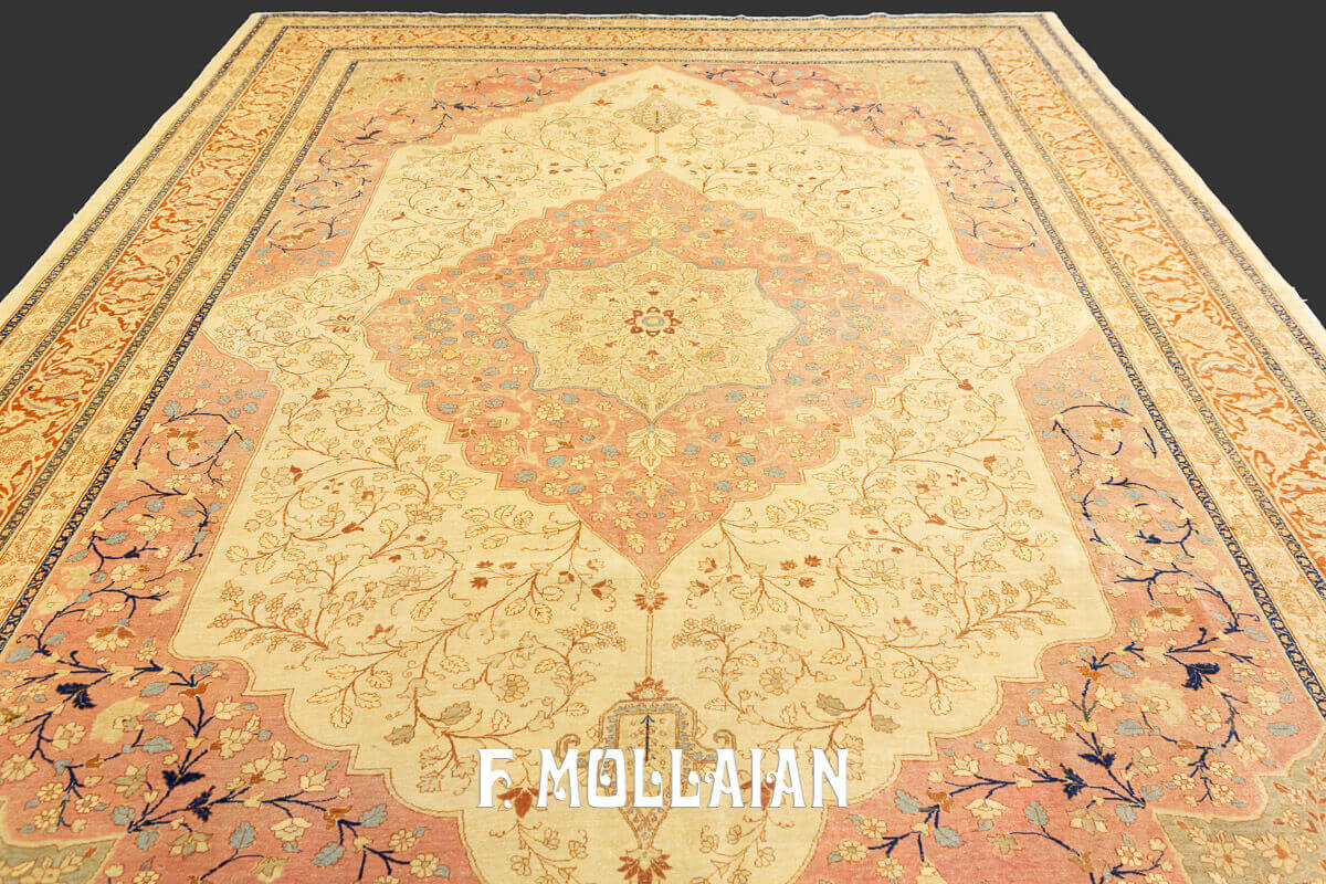 Floral Medallion Antique Tabriz Hadji djalili Larg Carpet n°:742216